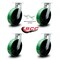 Service Caster 12 Inch Heavy Duty Green Poly on Cast Iron Swivel Caster Set with 2 Swivel Locks SCC-KP92S1230-PUR-GB-BSL-2-S-2 - alternate 1